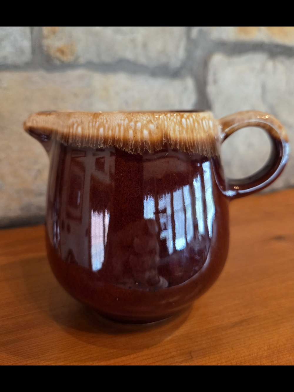 Vintage McCoy Brown Drip Glaze Creamer #7020 USA Pottery Mid Century